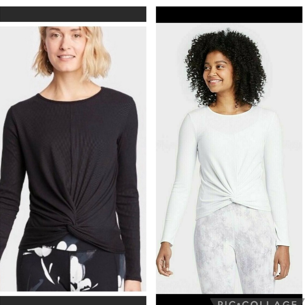 2 All In Motion Long Sleeve Twist Front Long Sleeve Shirts